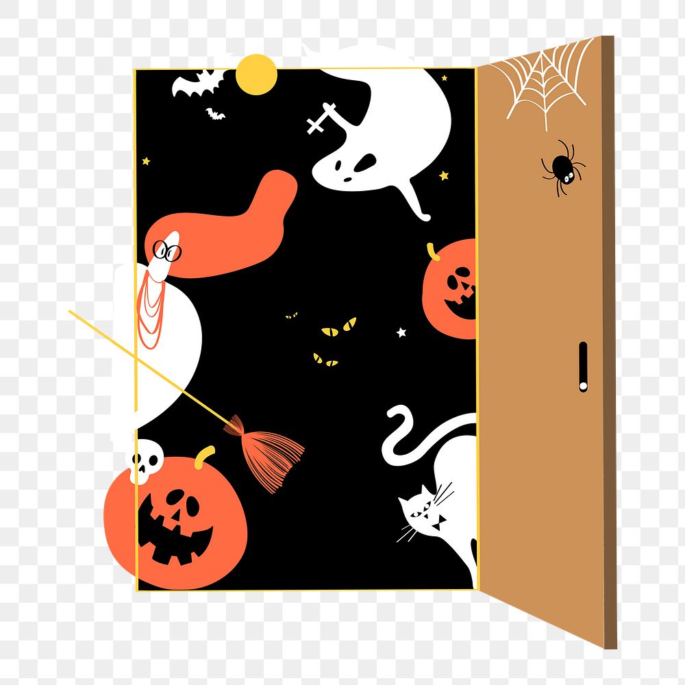 Trick or treat png illustration, Halloween celebration on transparent background