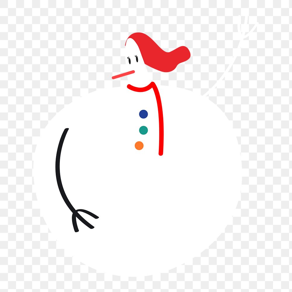 Christmas snowman png collage element, festive illustration on transparent background