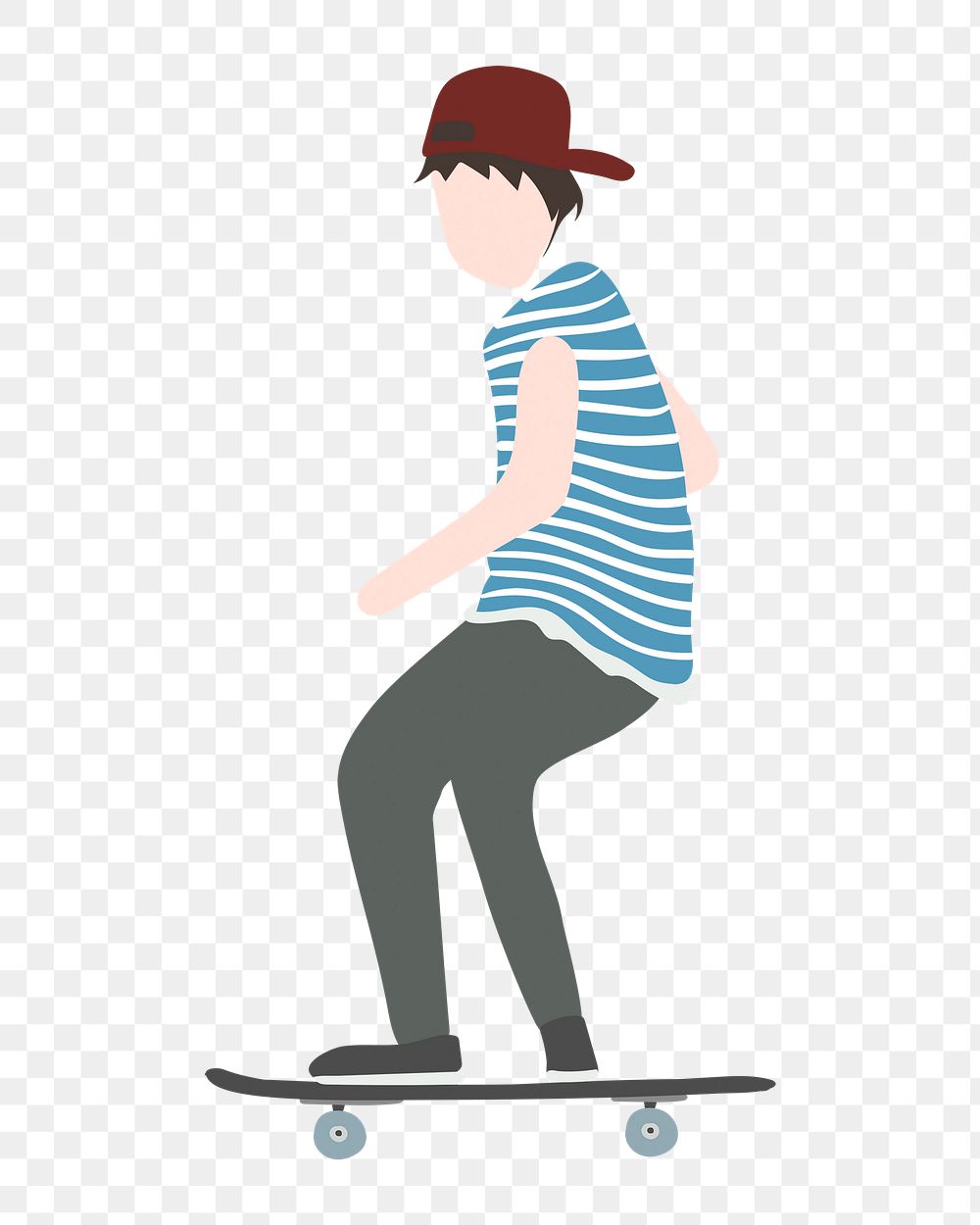 Skateboarder png clipart, sportsperson, character illustration