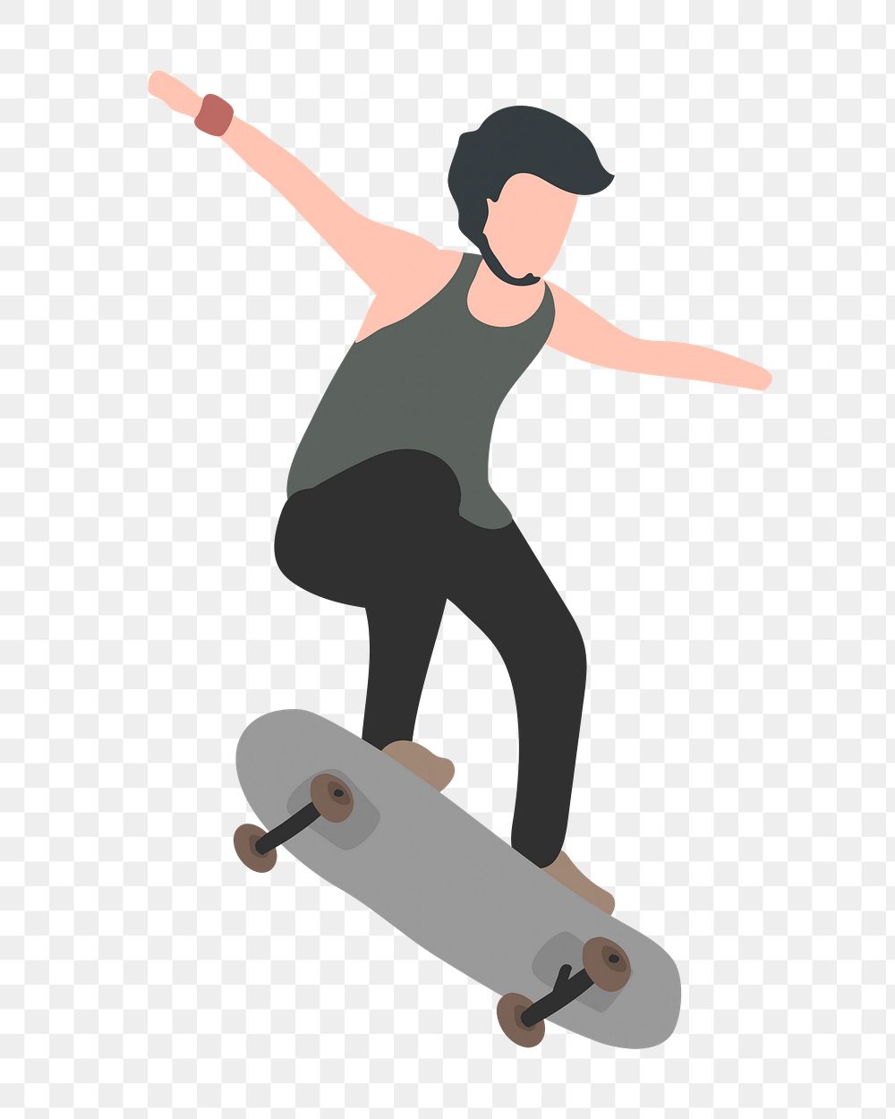 Skateboarder png clipart, sportsperson, character illustration