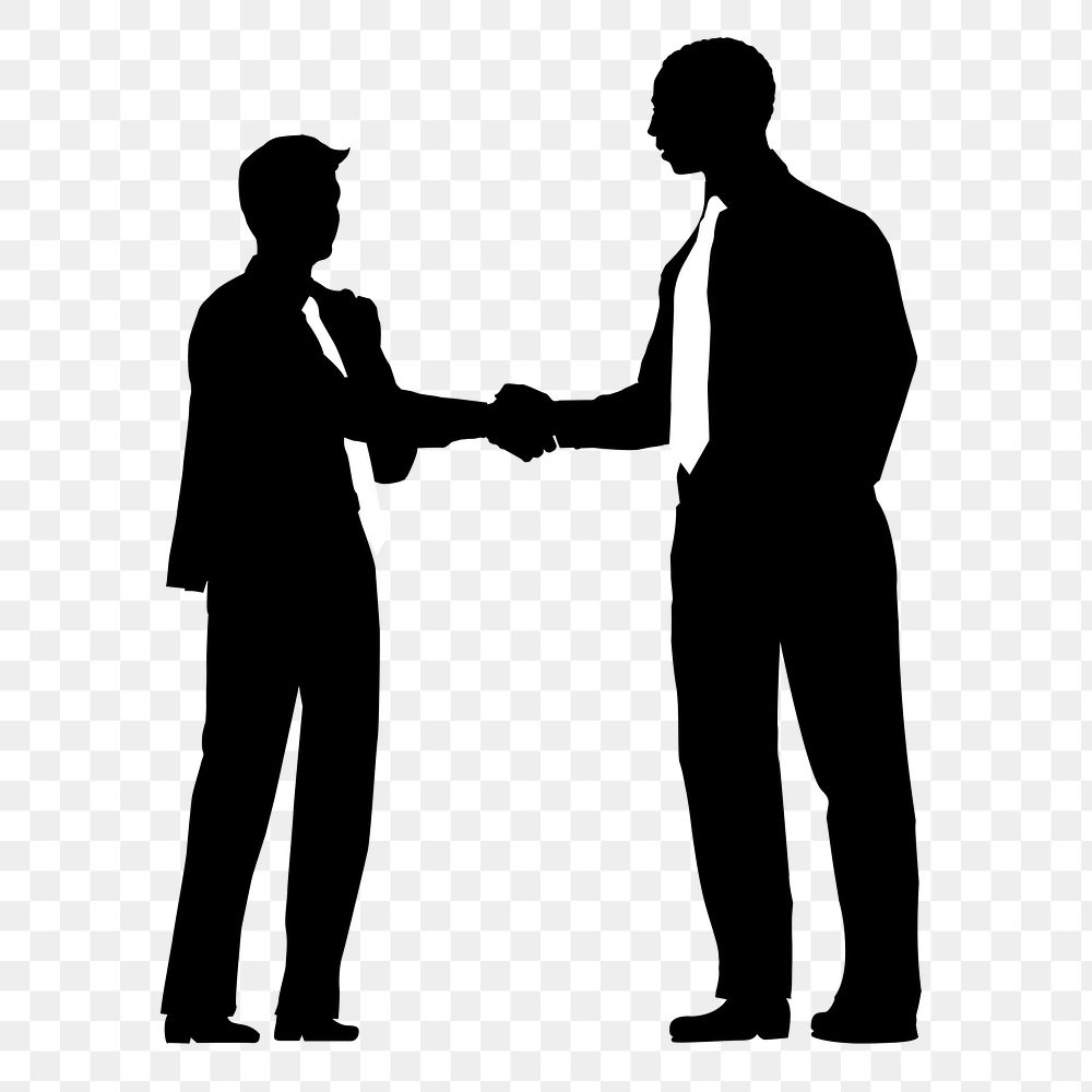 Businessmen shaking hands png silhouette | Free PNG - rawpixel