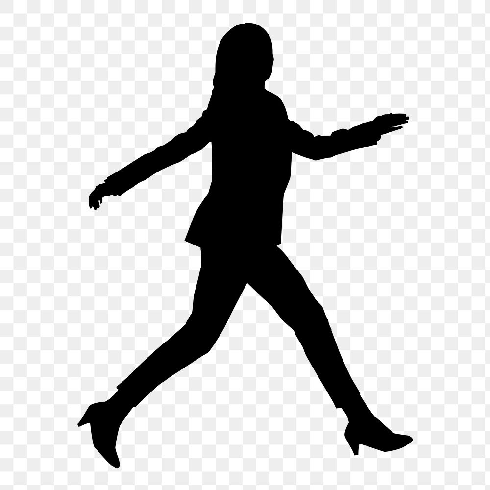 Businesswoman png walking towards success silhouette