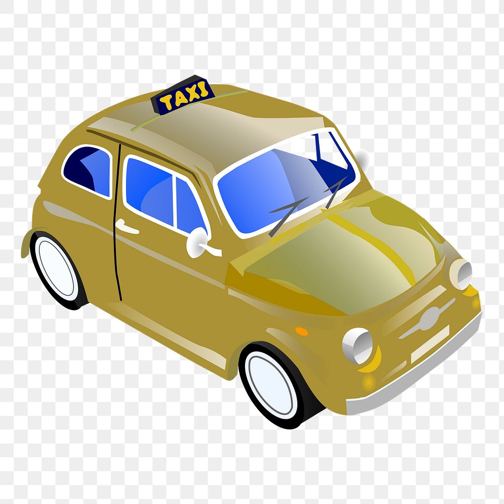 Taxi car png sticker, old-fashioned vehicle, transparent background. Free public domain CC0 graphic