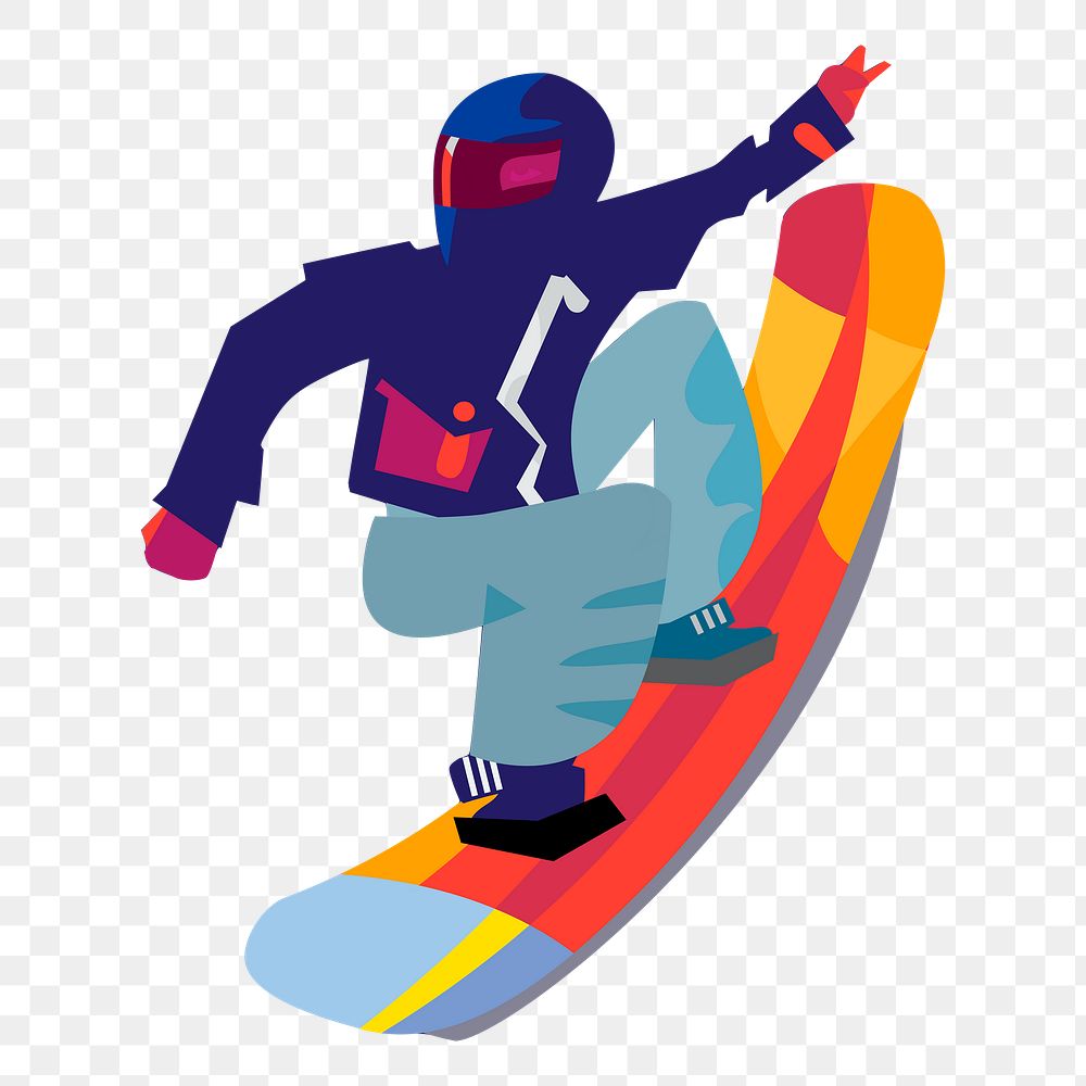 Man snowboarding png sticker, transparent background. Free public domain CC0 graphic