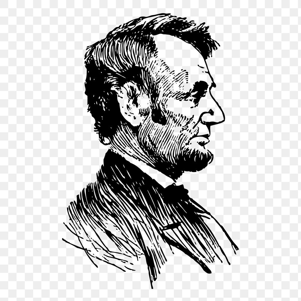 Abraham Lincoln png clipart, U.S. president on transparent background. Free public domain CC0 graphic