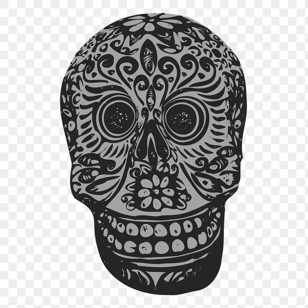 Los Muertos png skull mask clipart, transparent background. Free public domain CC0 graphic