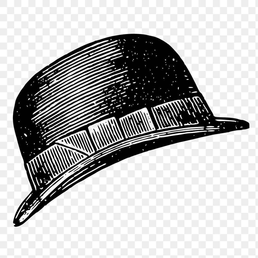 Bowler hat png clipart vintage headwear, transparent background. Free public domain CC0 graphic