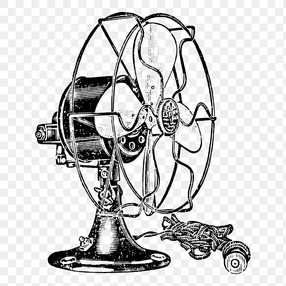 Vintage fan png clipart, electric object on transparent background. Free public domain CC0 graphic