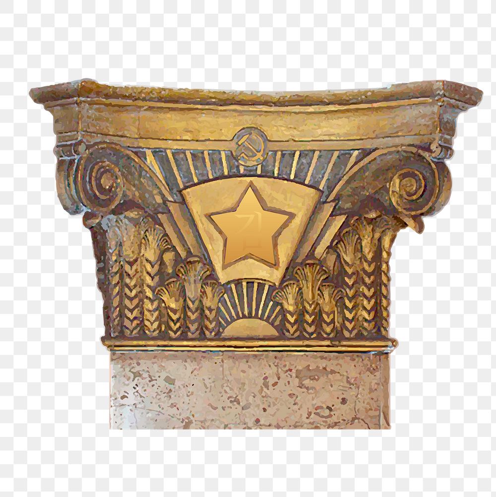Vintage pedestal png clipart, French architecture, transparent background. Free public domain CC0 graphic