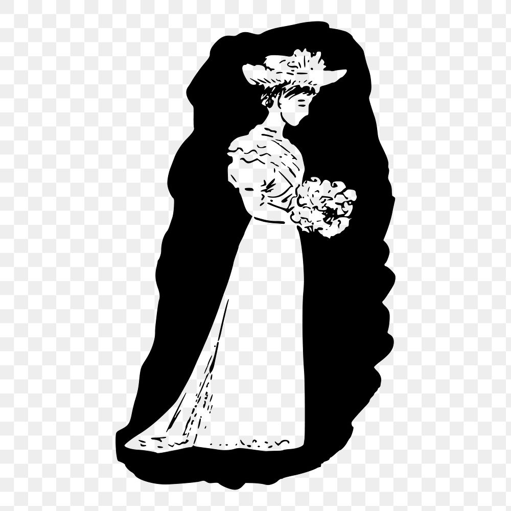 Classic lady png sticker vintage illustration, transparent background. Free public domain CC0 image.