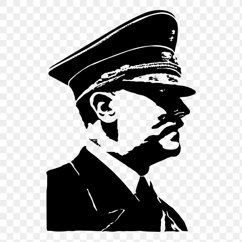 Adolf Hitler png drawing sticker vintage illustration, transparent background. Free public domain CC0 image.