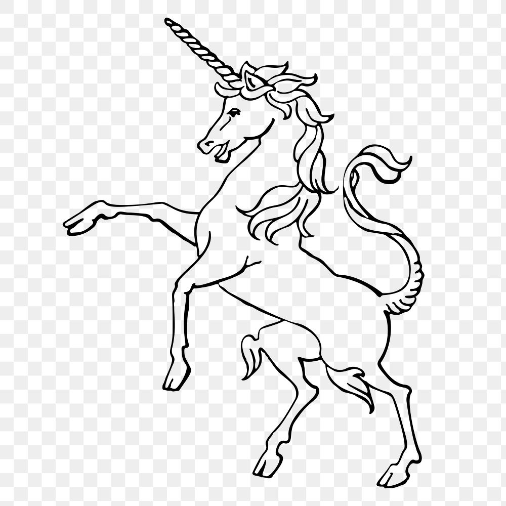 Unicorn png sticker, mythical creature, animal illustration, transparent background. Free public domain CC0 image.
