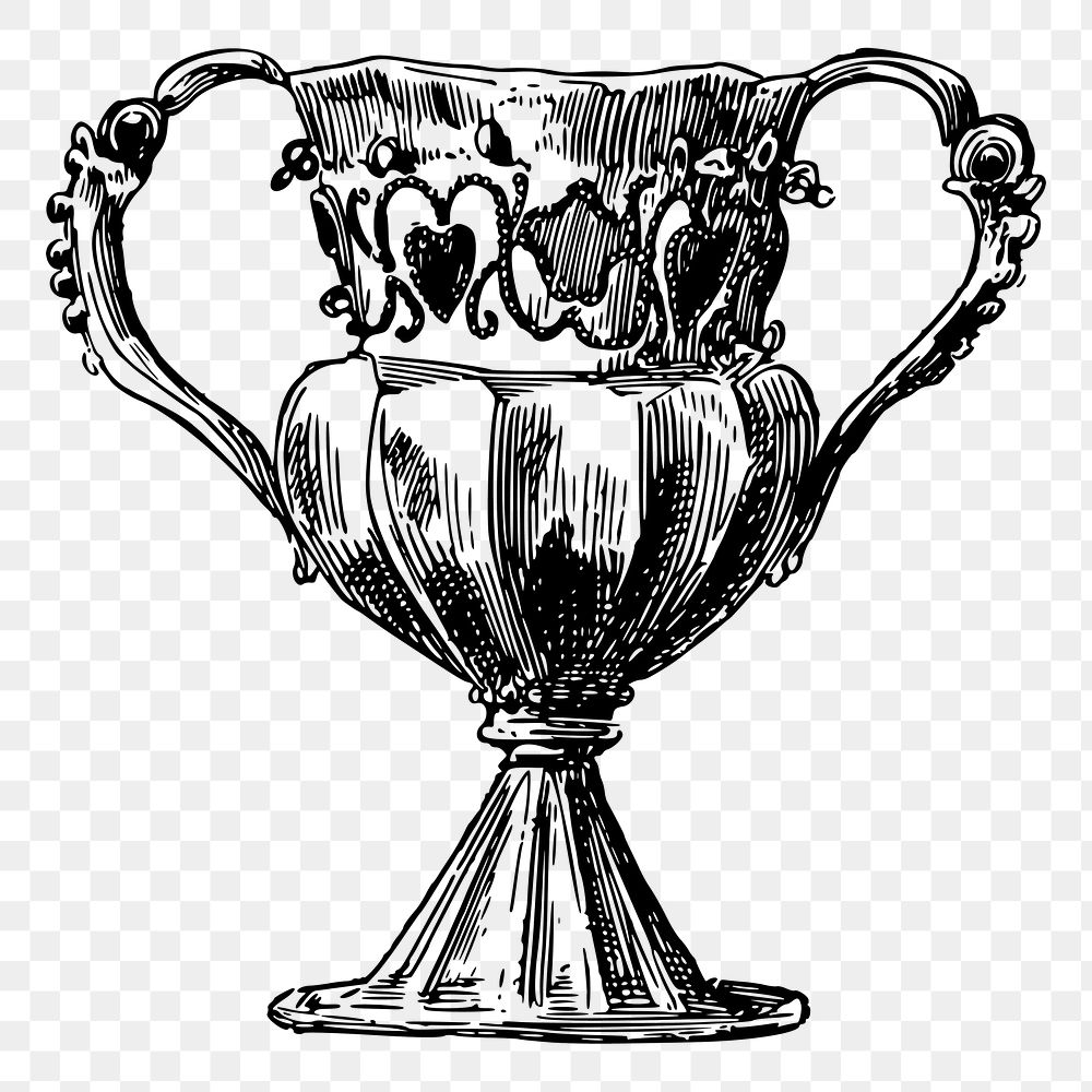 Goblet png sticker vintage object drawing, transparent background. Free public domain CC0 image.