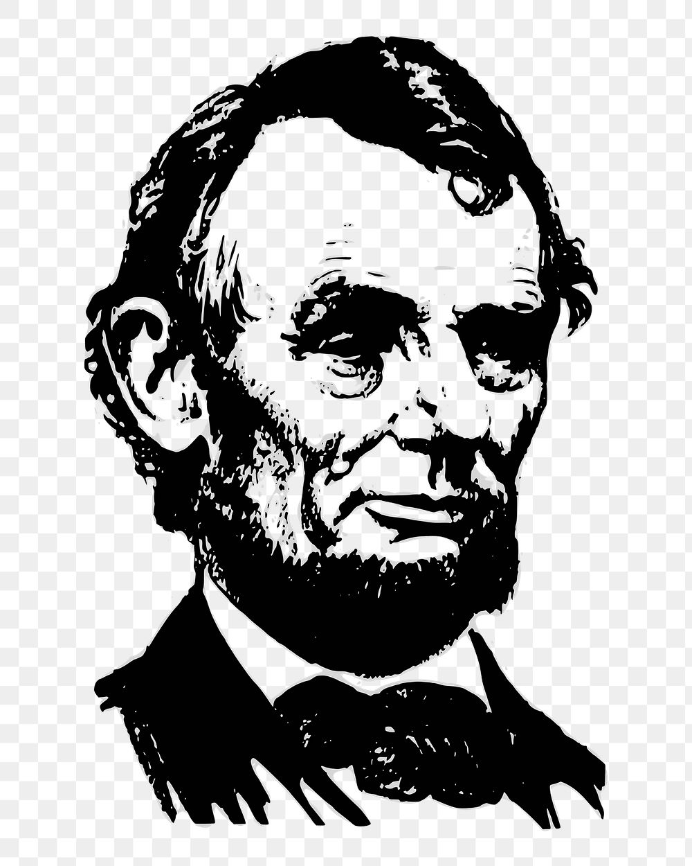 Abraham Lincoln png portrait, US president illustration transparent background. Free public domain CC0 image.