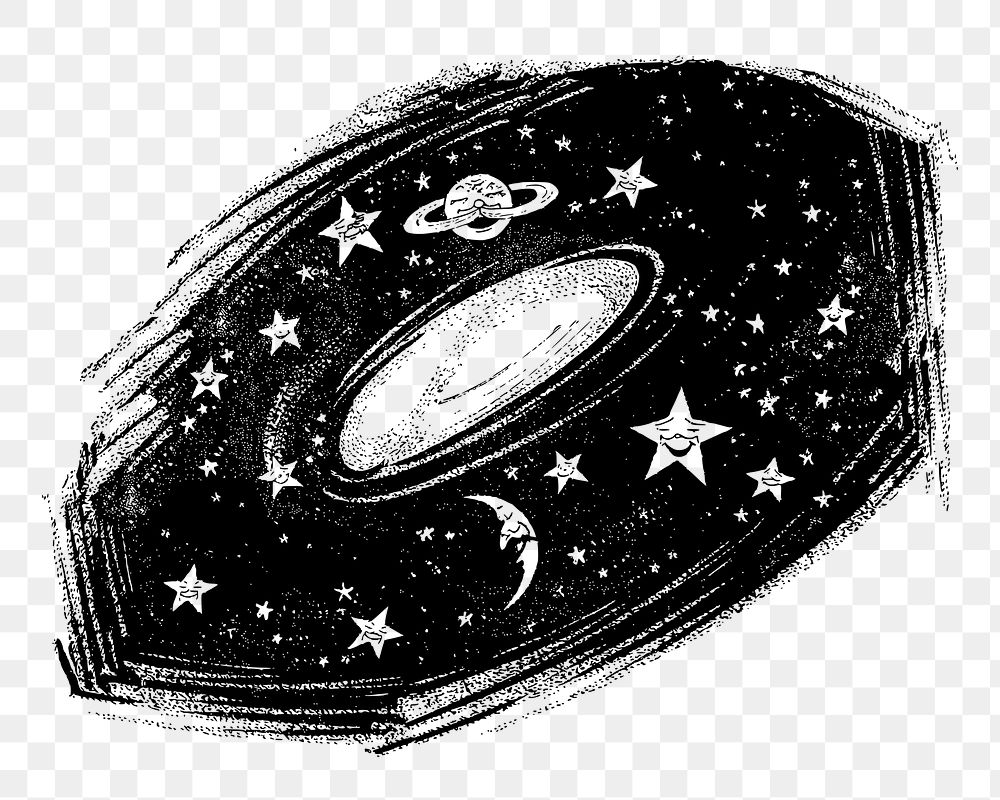 Solar system png sticker celestial art illustration, transparent background. Free public domain CC0 image.