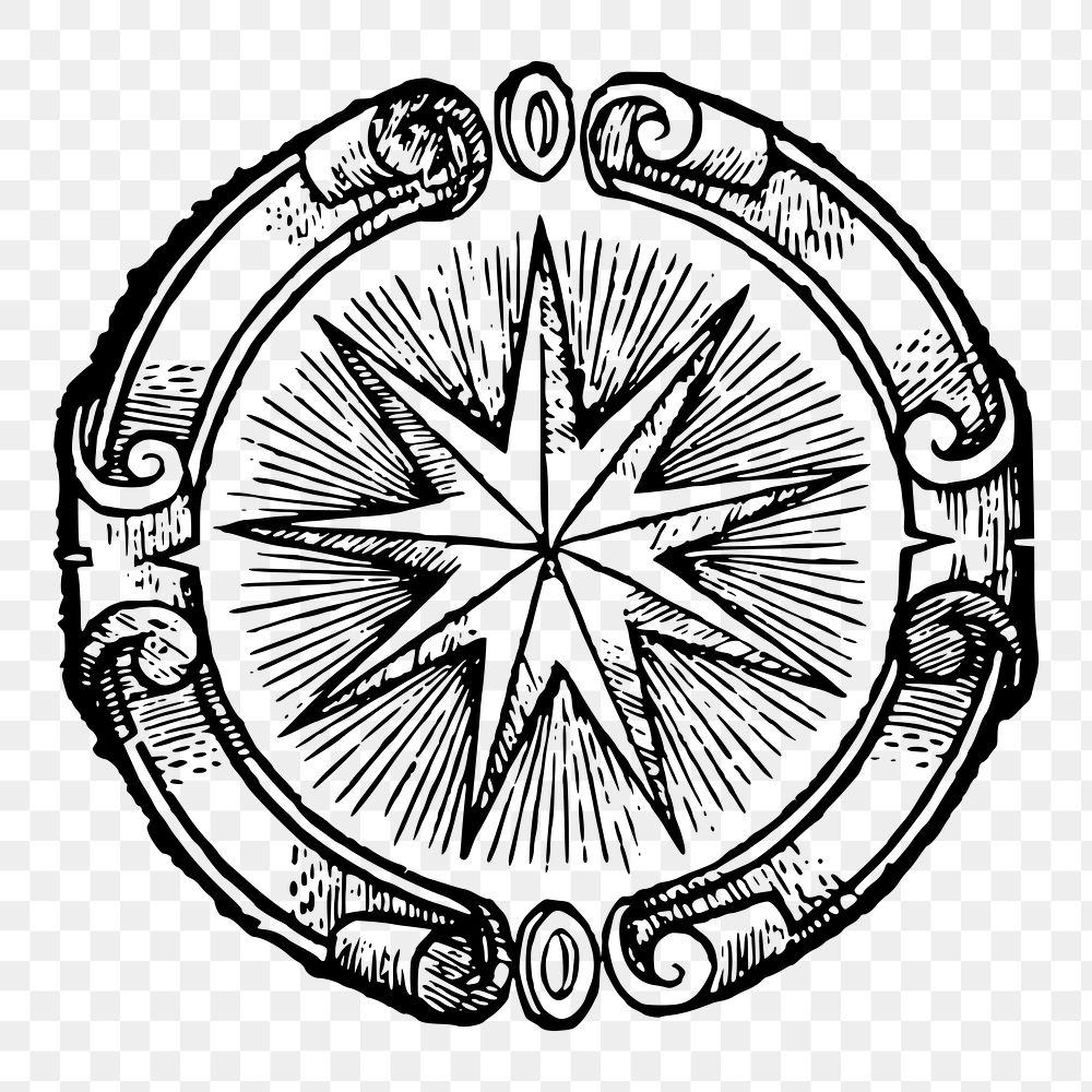 Star badge png sticker celestial art illustration, transparent background. Free public domain CC0 image.