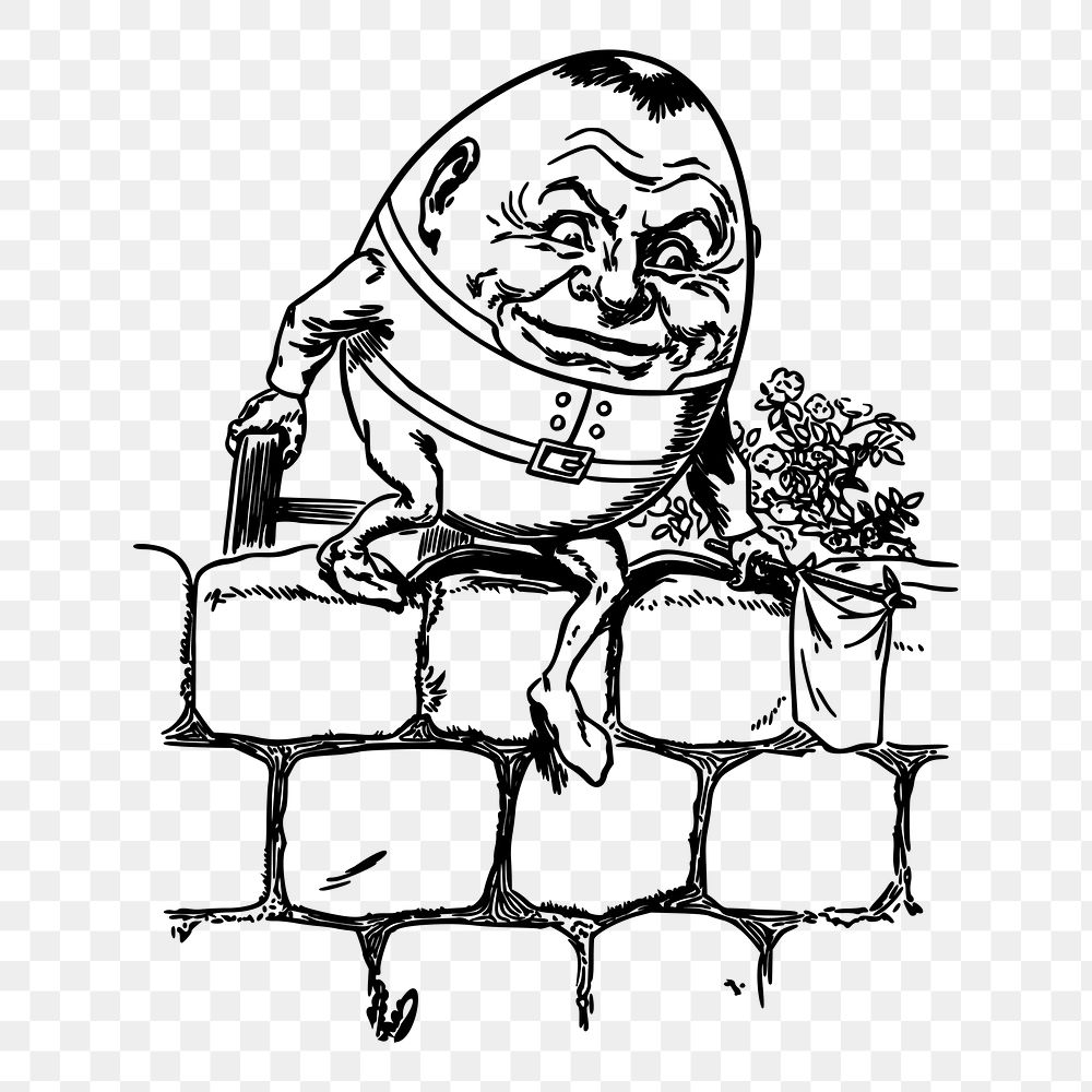 Humpty Dumpty png sticker, character hand drawn illustration, transparent background. Free public domain CC0 image.