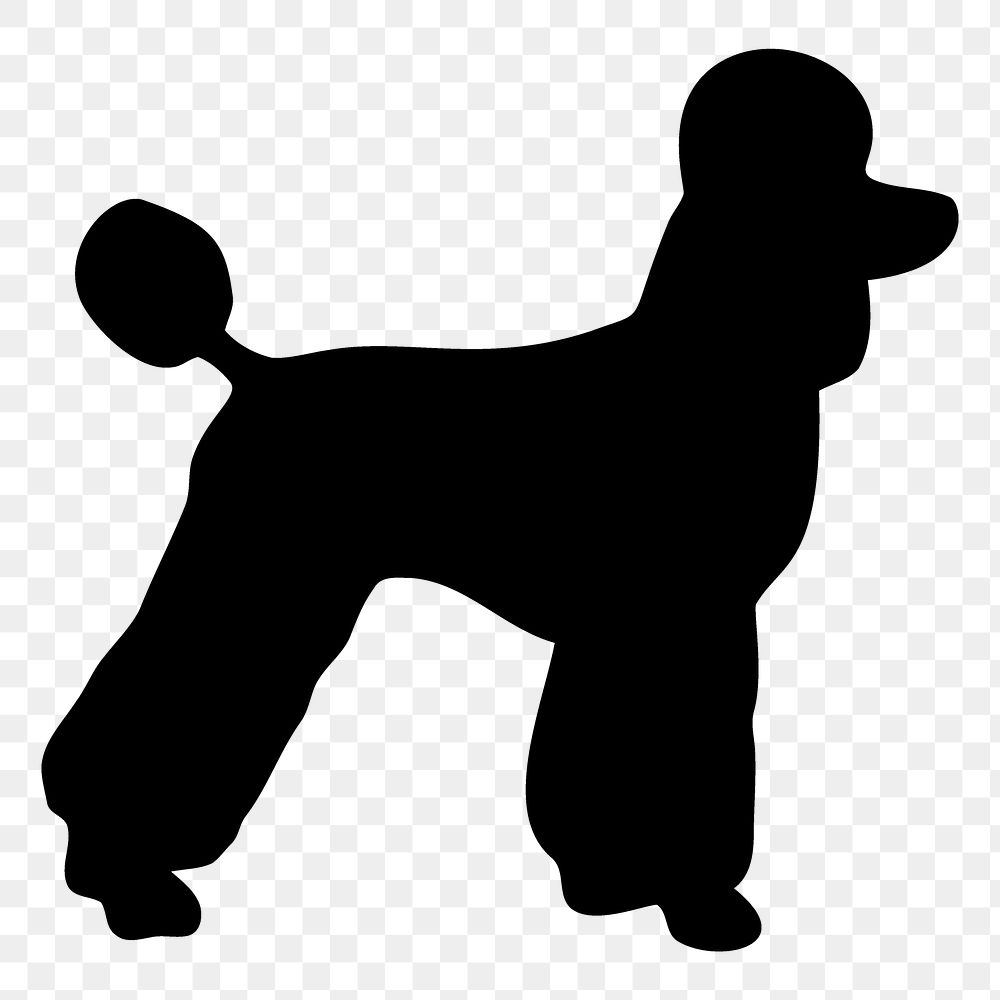 Poodle dog png sticker animal silhouette, transparent background. Free public domain CC0 image.