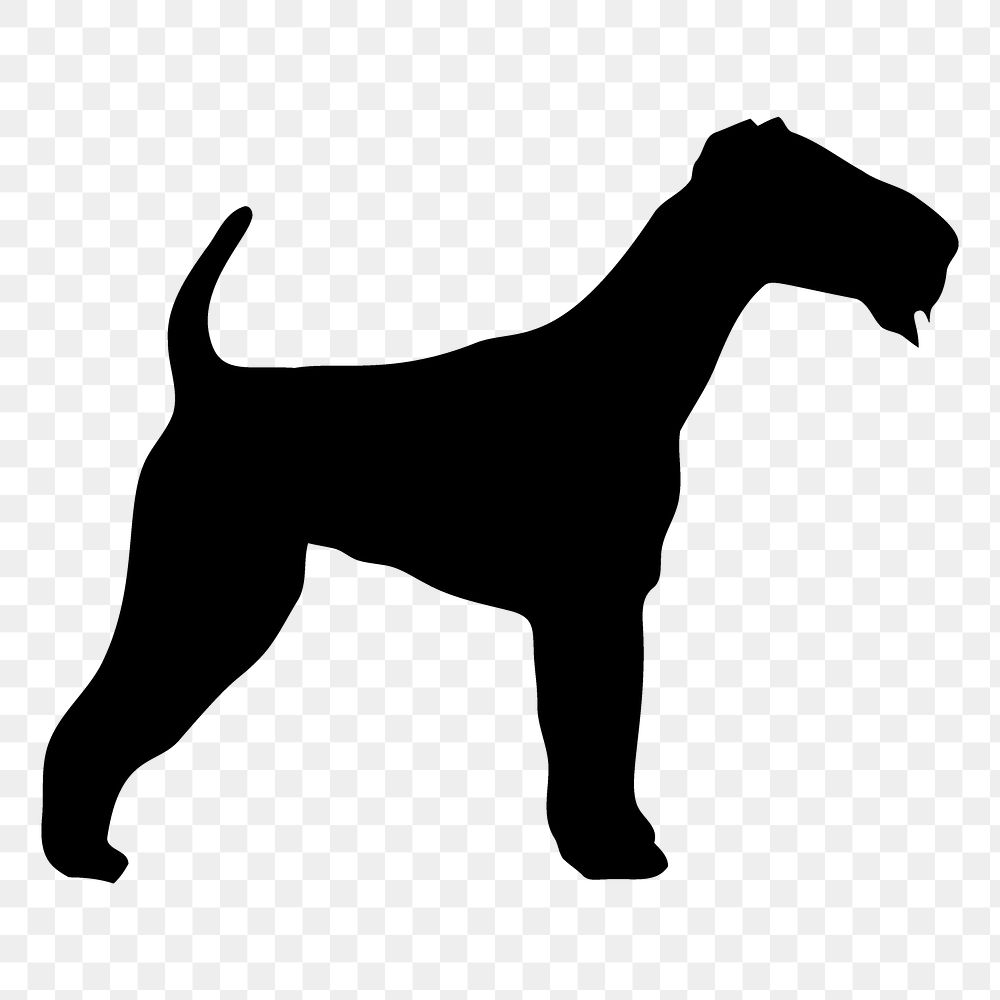 Airedale dog png sticker animal silhouette, transparent background. Free public domain CC0 image.