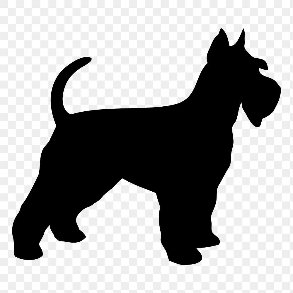 Schnauzer dog png sticker animal silhouette, transparent background. Free public domain CC0 image.