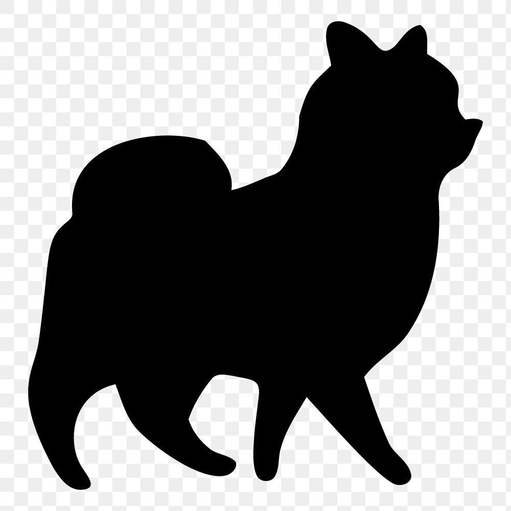 Pomeranian dog png sticker animal silhouette, transparent background. Free public domain CC0 image.