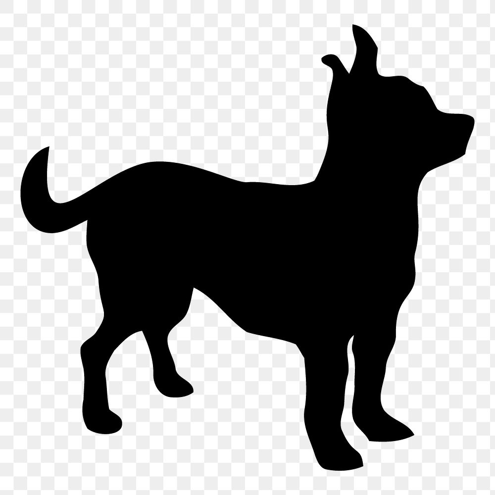 Chihuahua dog png sticker animal silhouette, transparent background. Free public domain CC0 image.