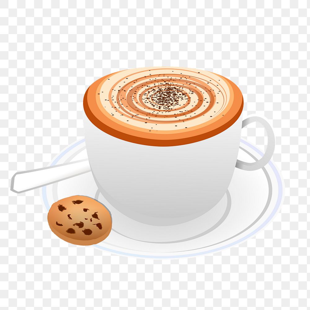 Cappuccino png sticker, food illustration on transparent background. Free public domain CC0 image.