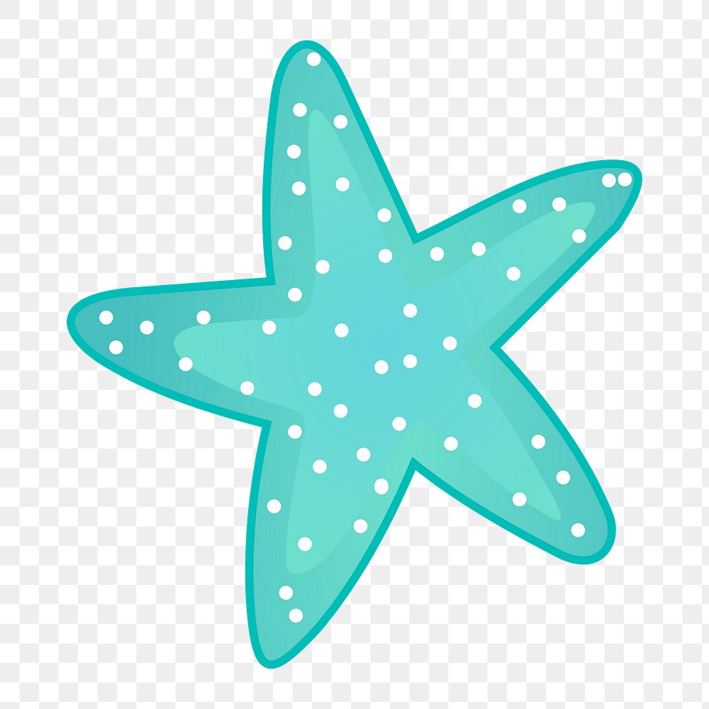 Starfish png sticker, marine life illustration on transparent background. Free public domain CC0 image.