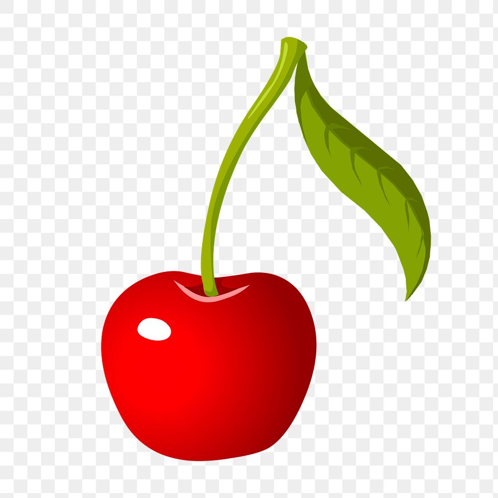 Cherry png sticker, fruit illustration on transparent background. Free public domain CC0 image.