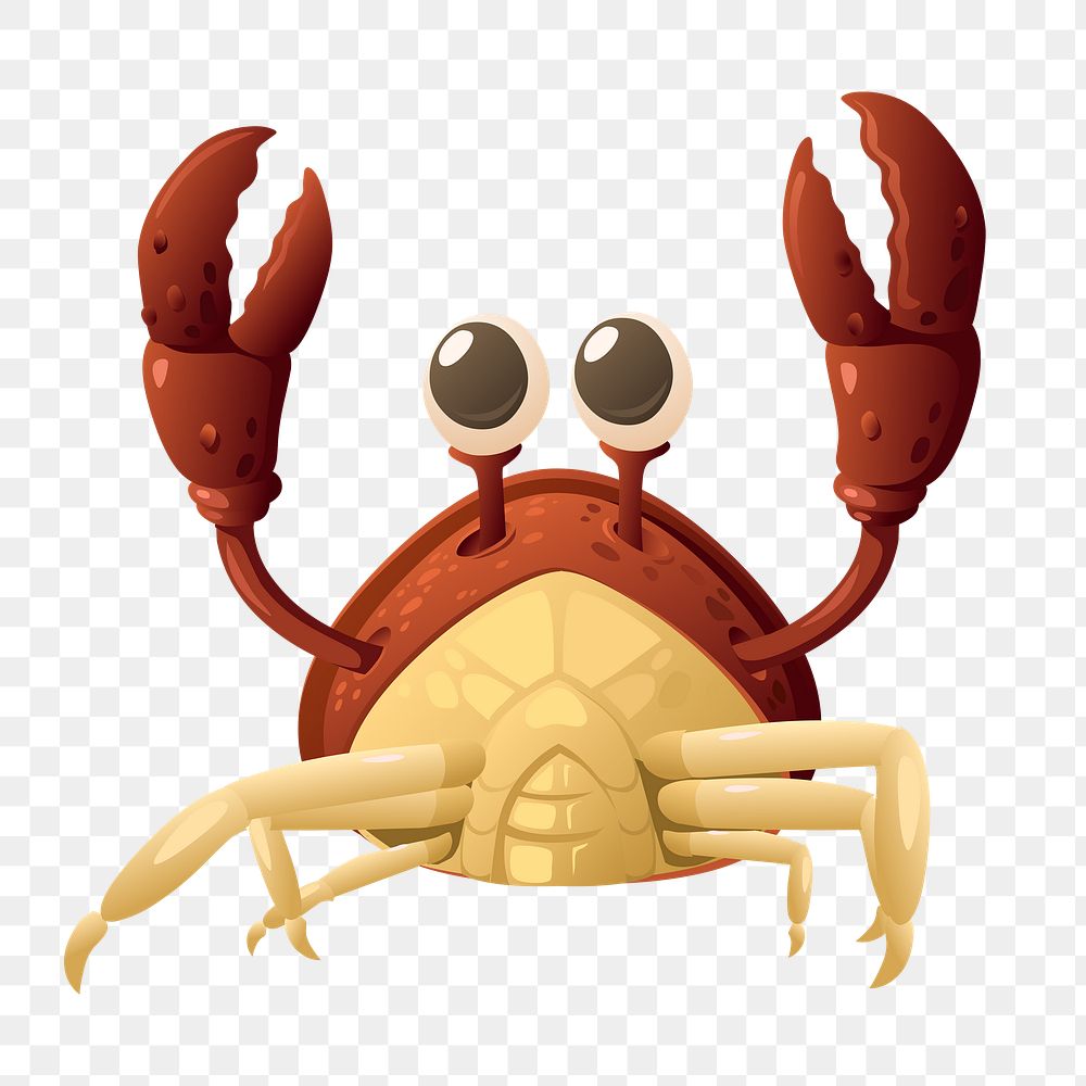 Crab png sticker, animal illustration on transparent background. Free public domain CC0 image.
