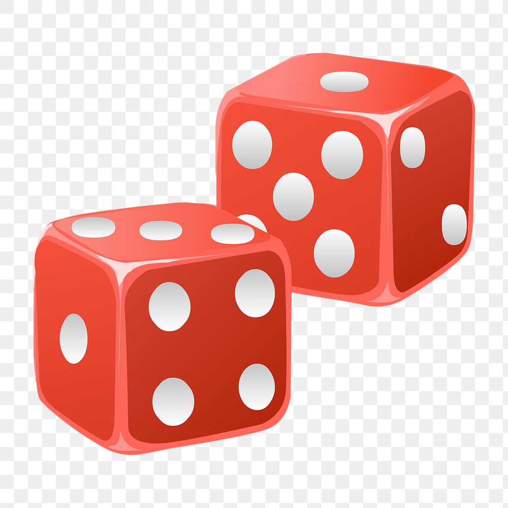 Red dice png sticker, toy illustration on transparent background. Free public domain CC0 image.