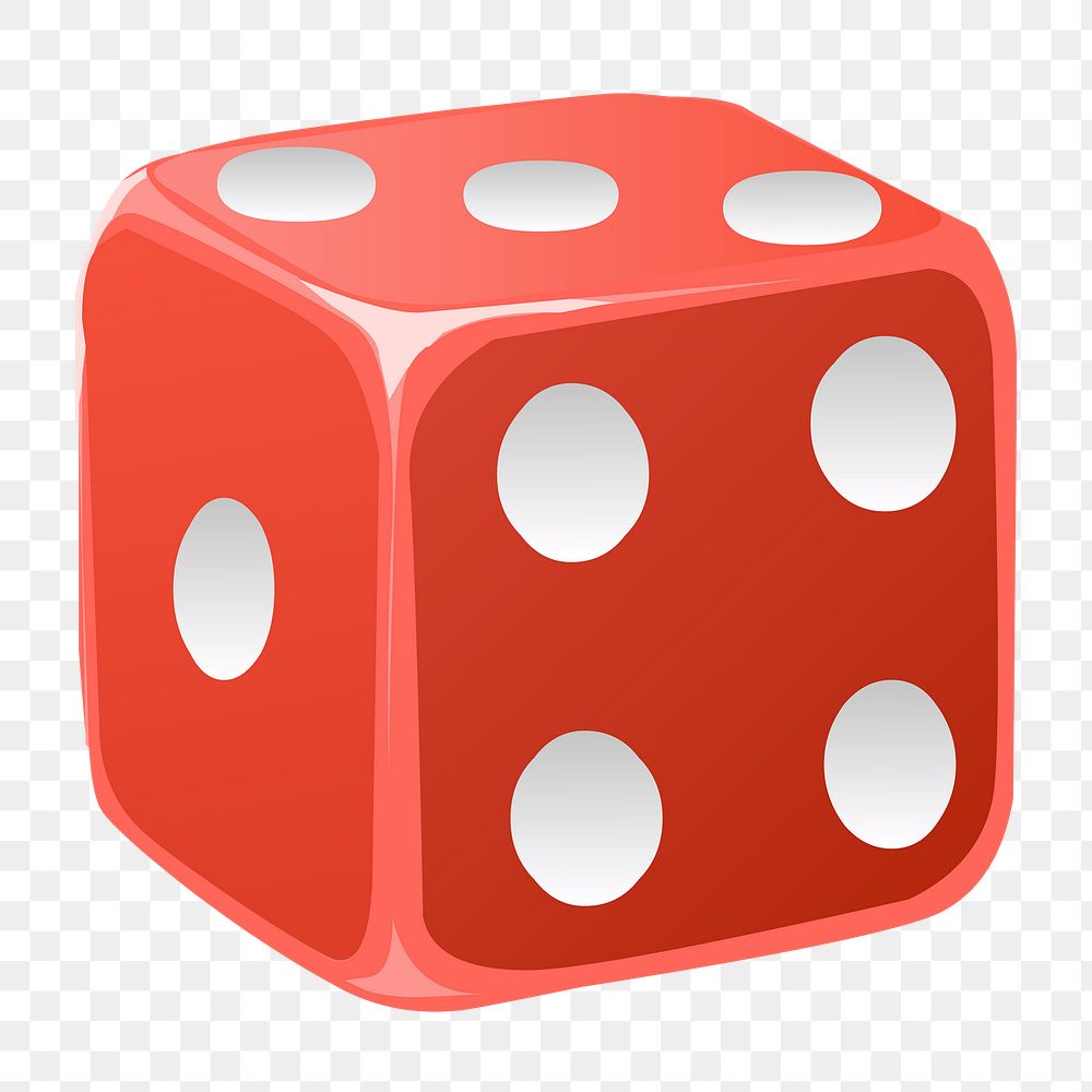 Red dice png sticker, toy illustration on transparent background. Free public domain CC0 image.