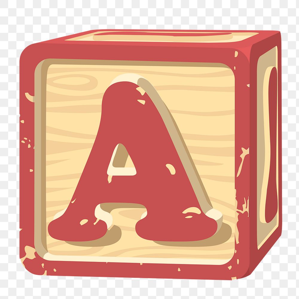 Alphabet letter png block sticker, toy illustration on transparent background. Free public domain CC0 image.