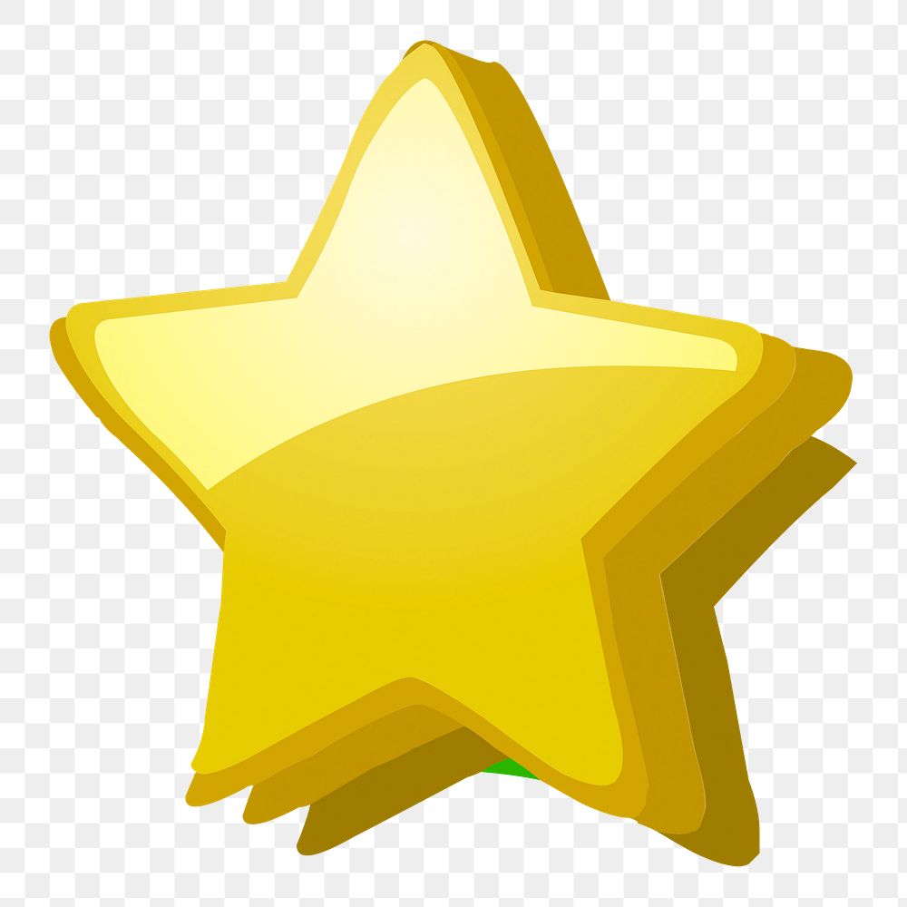 Gold star png sticker, 3D illustration on transparent background. Free public domain CC0 image.