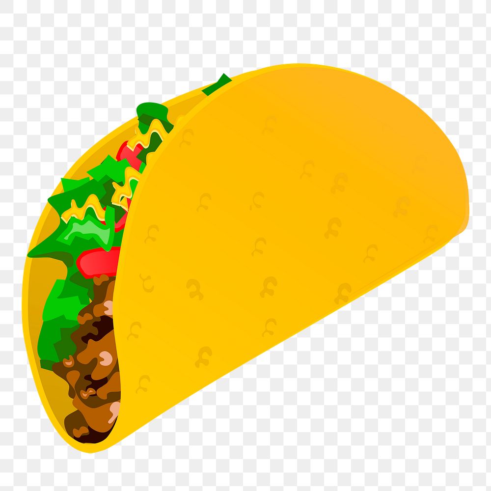 Taco png sticker, food illustration on transparent background. Free public domain CC0 image.