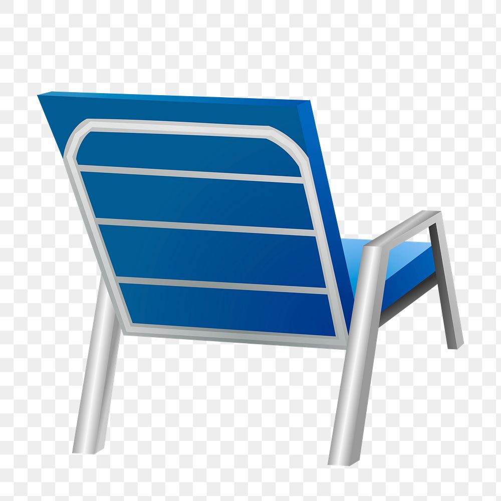 Beach folding chair png sticker, furniture illustration on transparent background. Free public domain CC0 image.