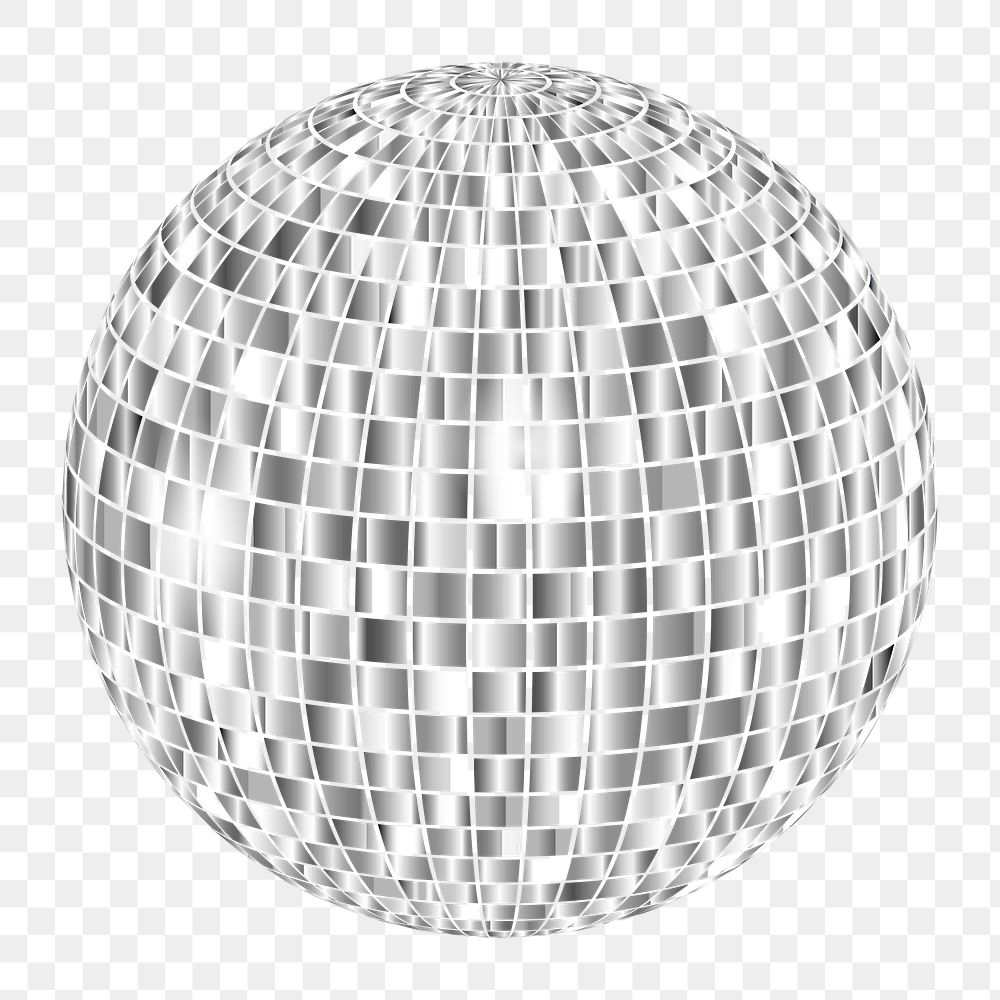 Mirror ball png sticker, object illustration on transparent background. Free public domain CC0 image.