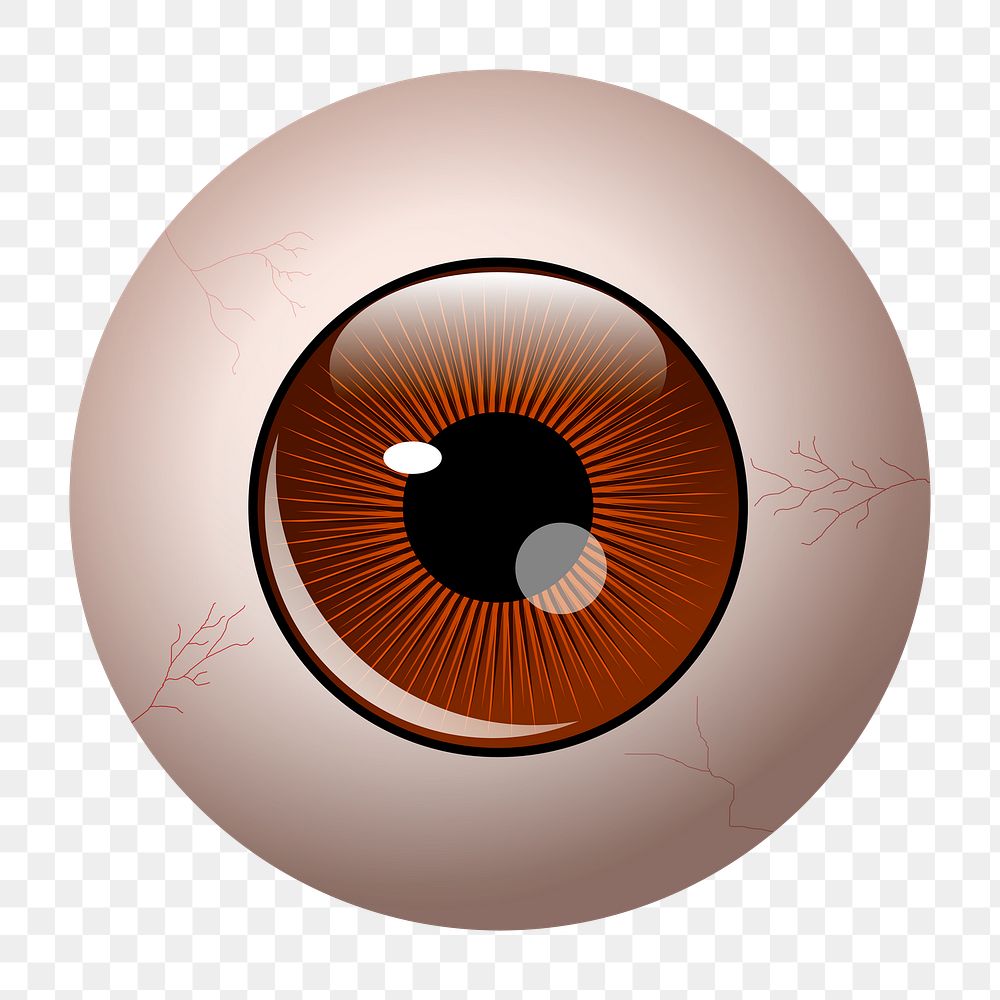 Eyeball png sticker, cartoon illustration on transparent background. Free public domain CC0 image.
