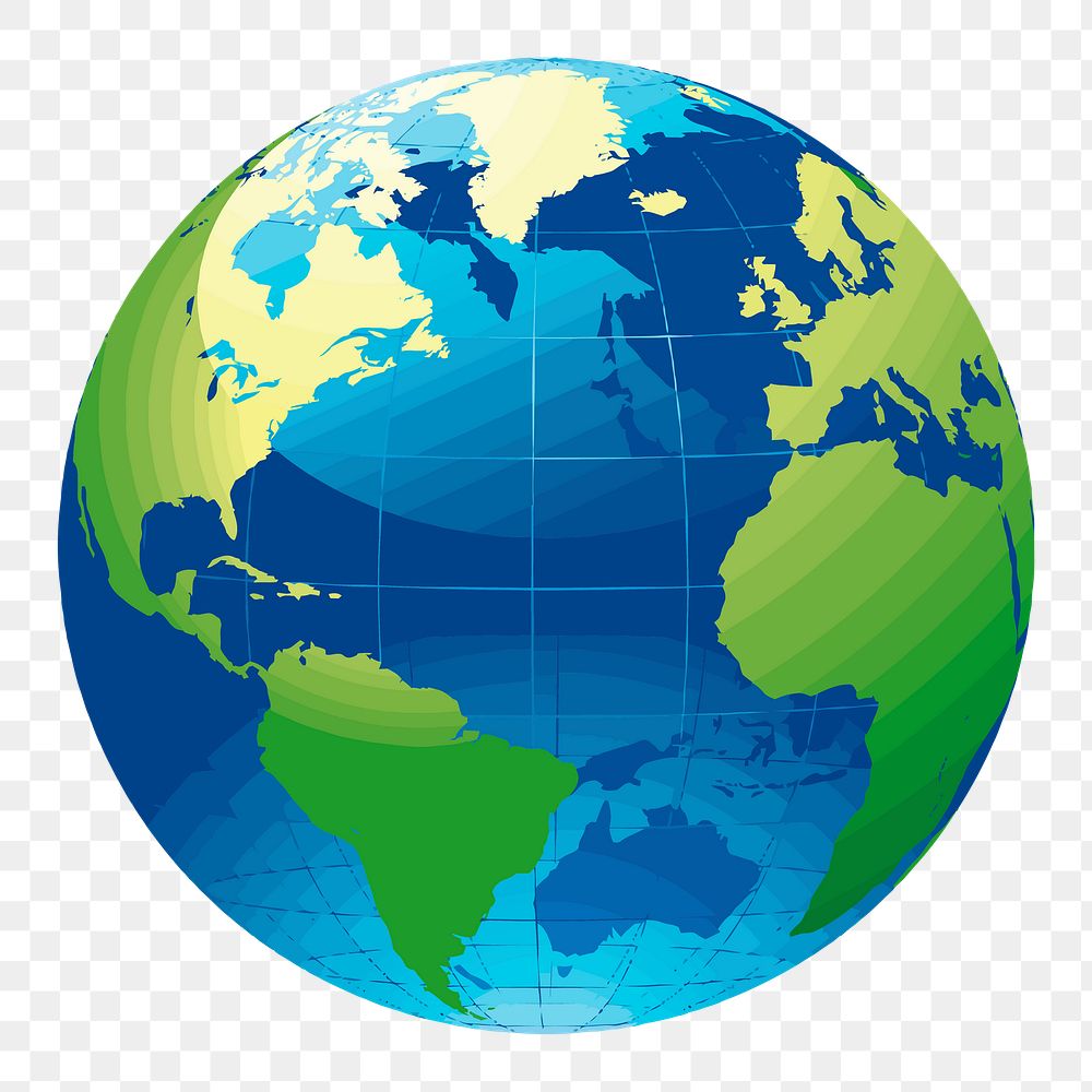 Planet earth png sticker, globe illustration on transparent background. Free public domain CC0 image.