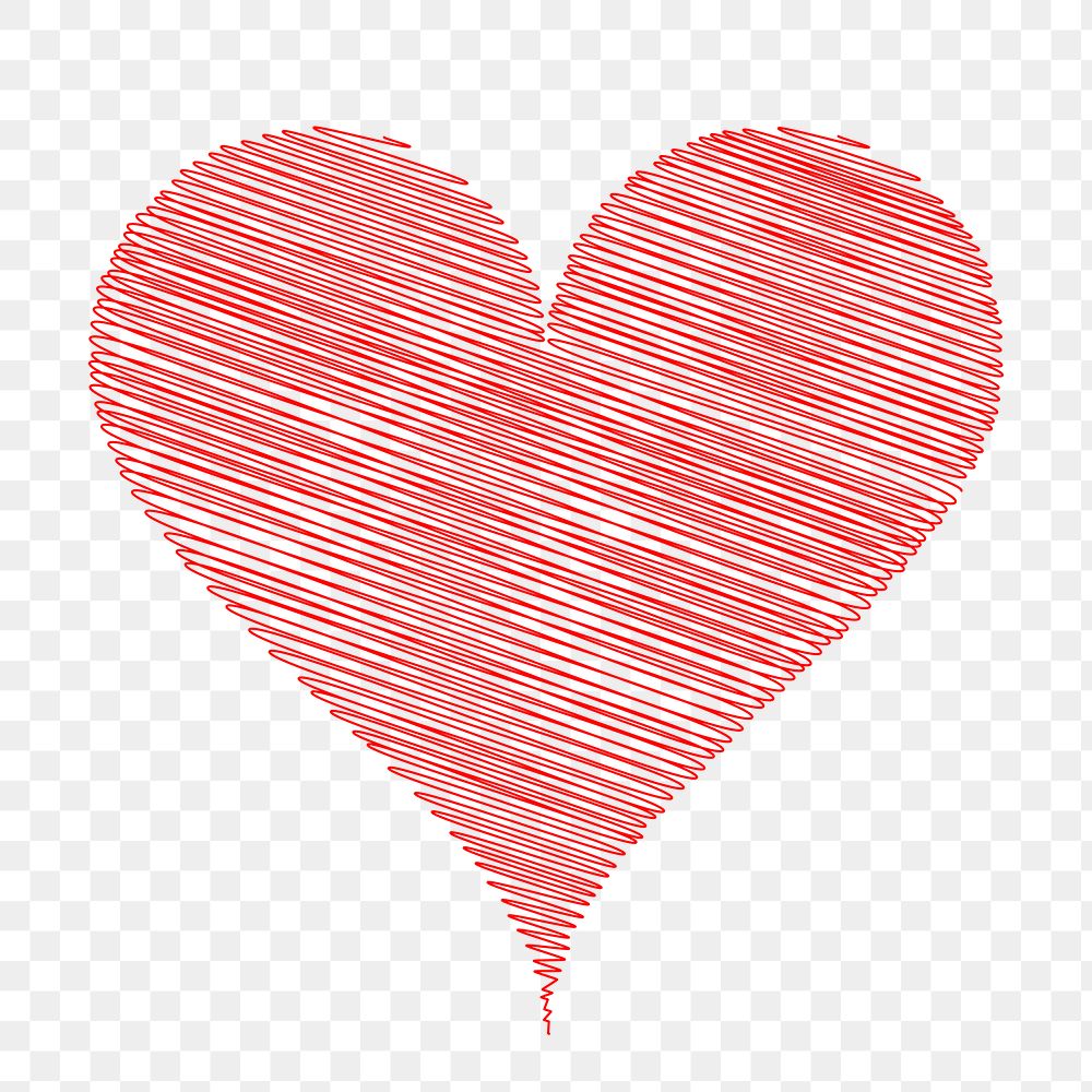 Valentine's heart png sticker, red shape illustration on transparent background. Free public domain CC0 image.