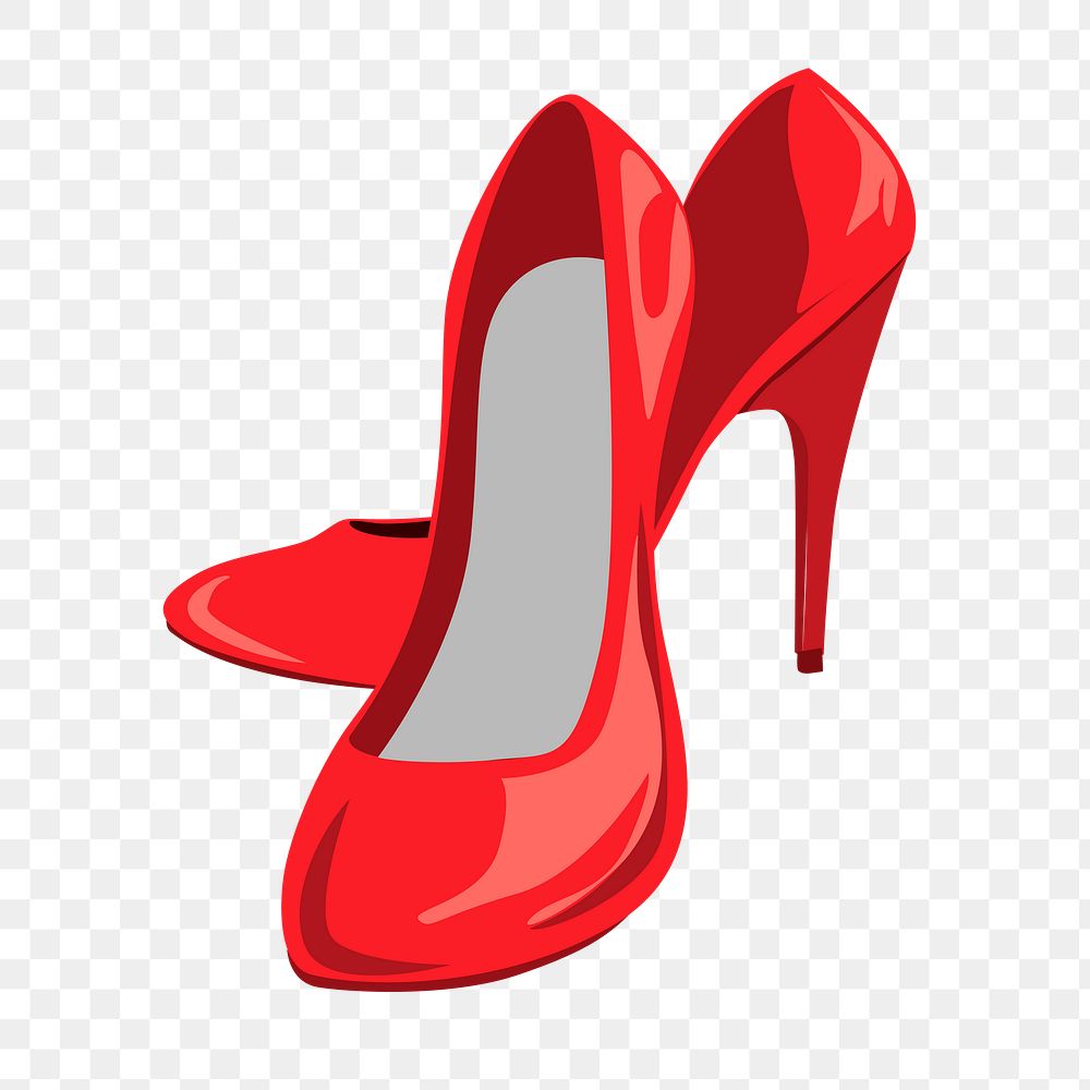 Red heels png sticker, fashion illustration on transparent background. Free public domain CC0 image.