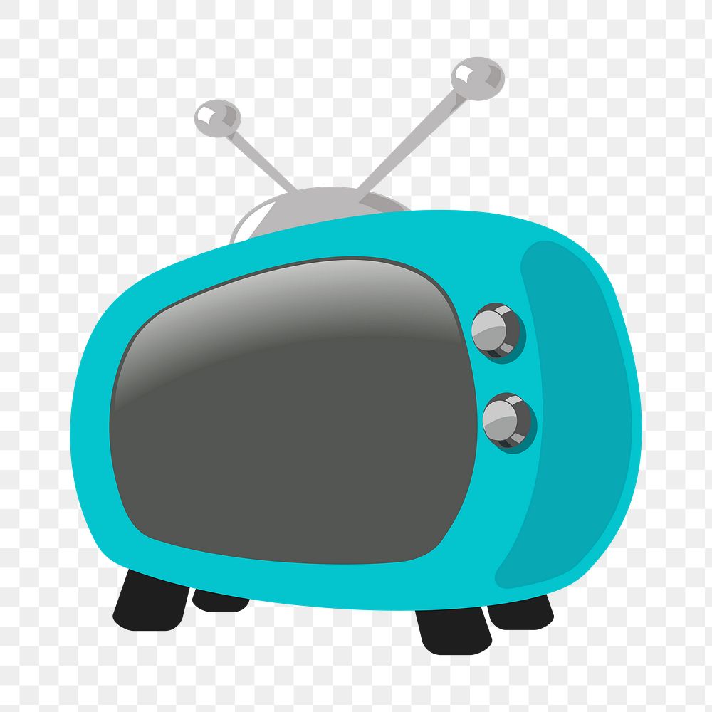 Vintage television png sticker, cartoon illustration on transparent background. Free public domain CC0 image.