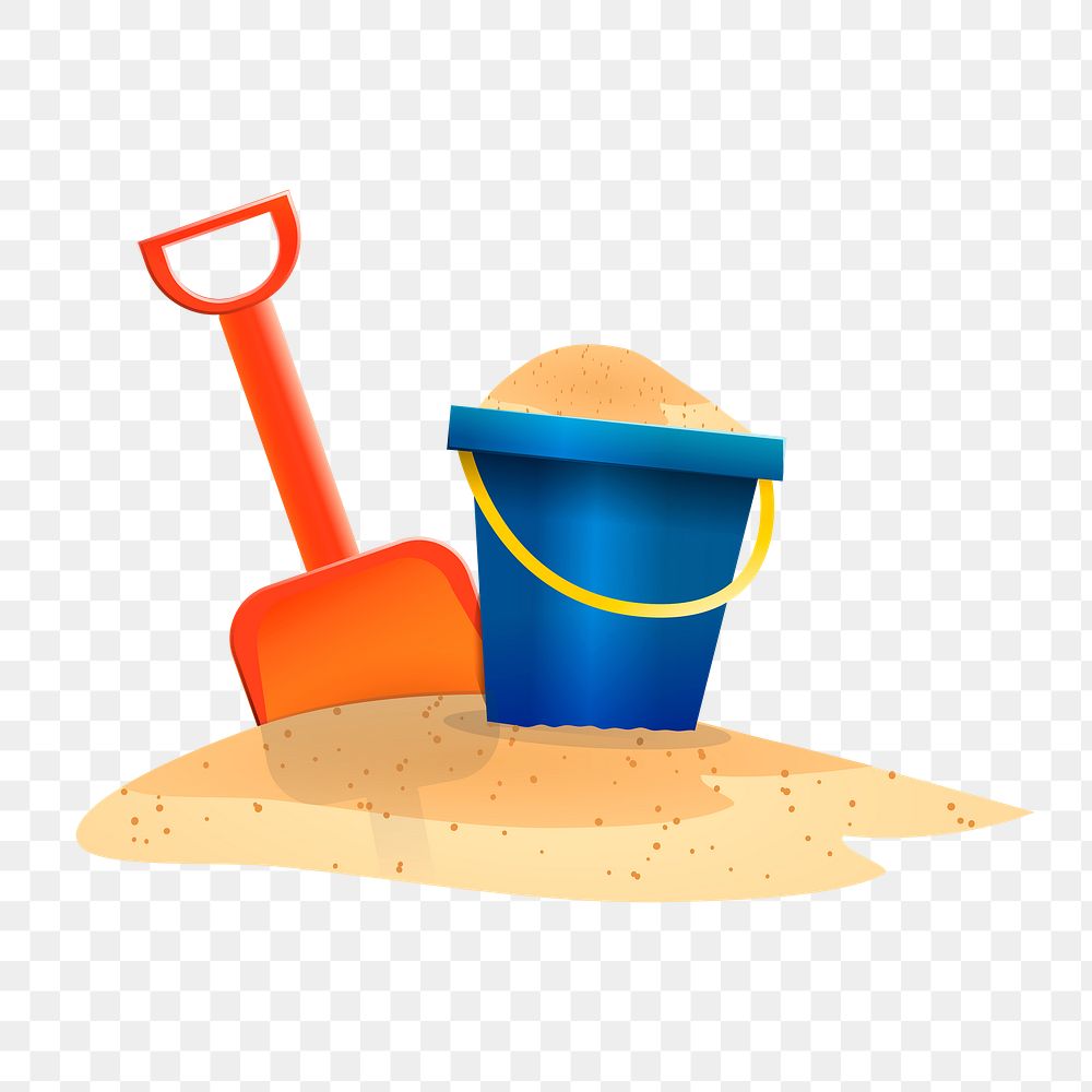 Sand bucket png sticker, toy illustration on transparent background. Free public domain CC0 image.
