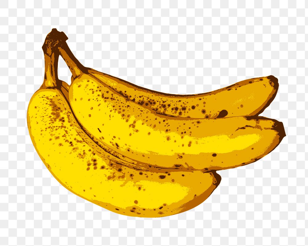 Banana png sticker, fruit illustration on transparent background. Free public domain CC0 image.
