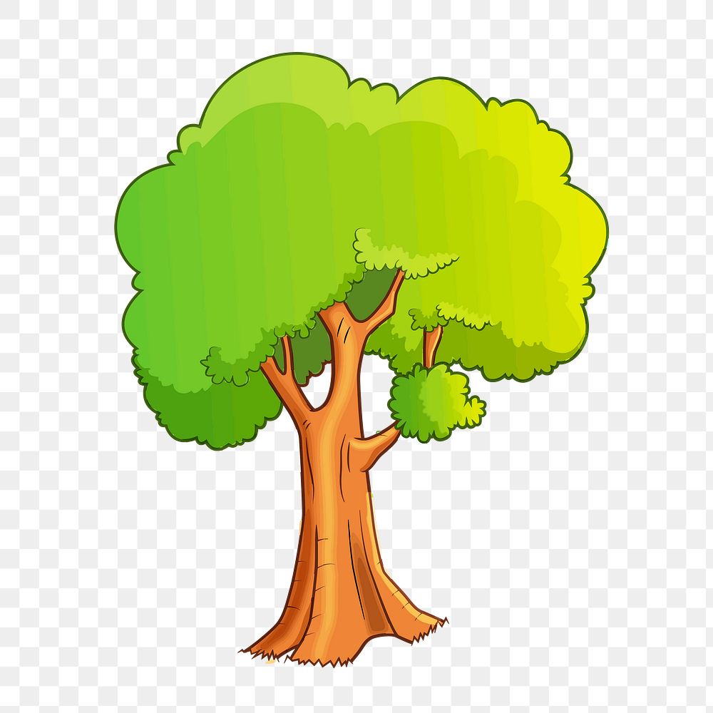 Tree png sticker, nature cartoon illustration on transparent background. Free public domain CC0 image.