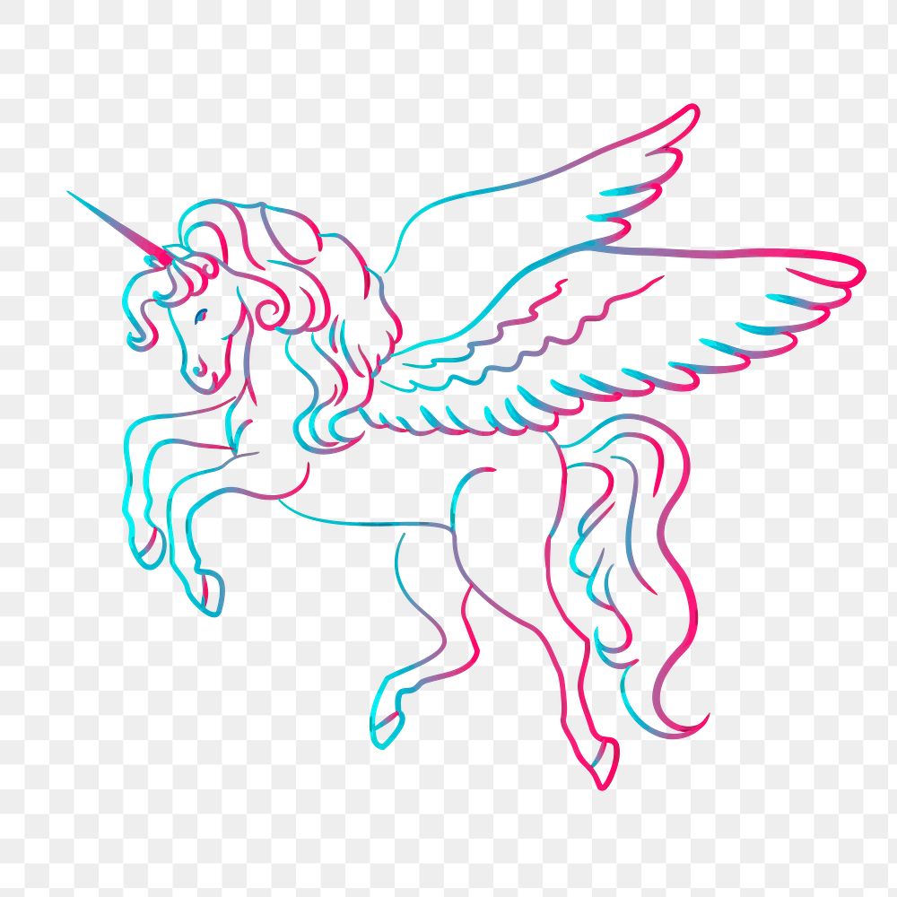 Unicorn png sticker, fantasy creature illustration on transparent background. Free public domain CC0 image.