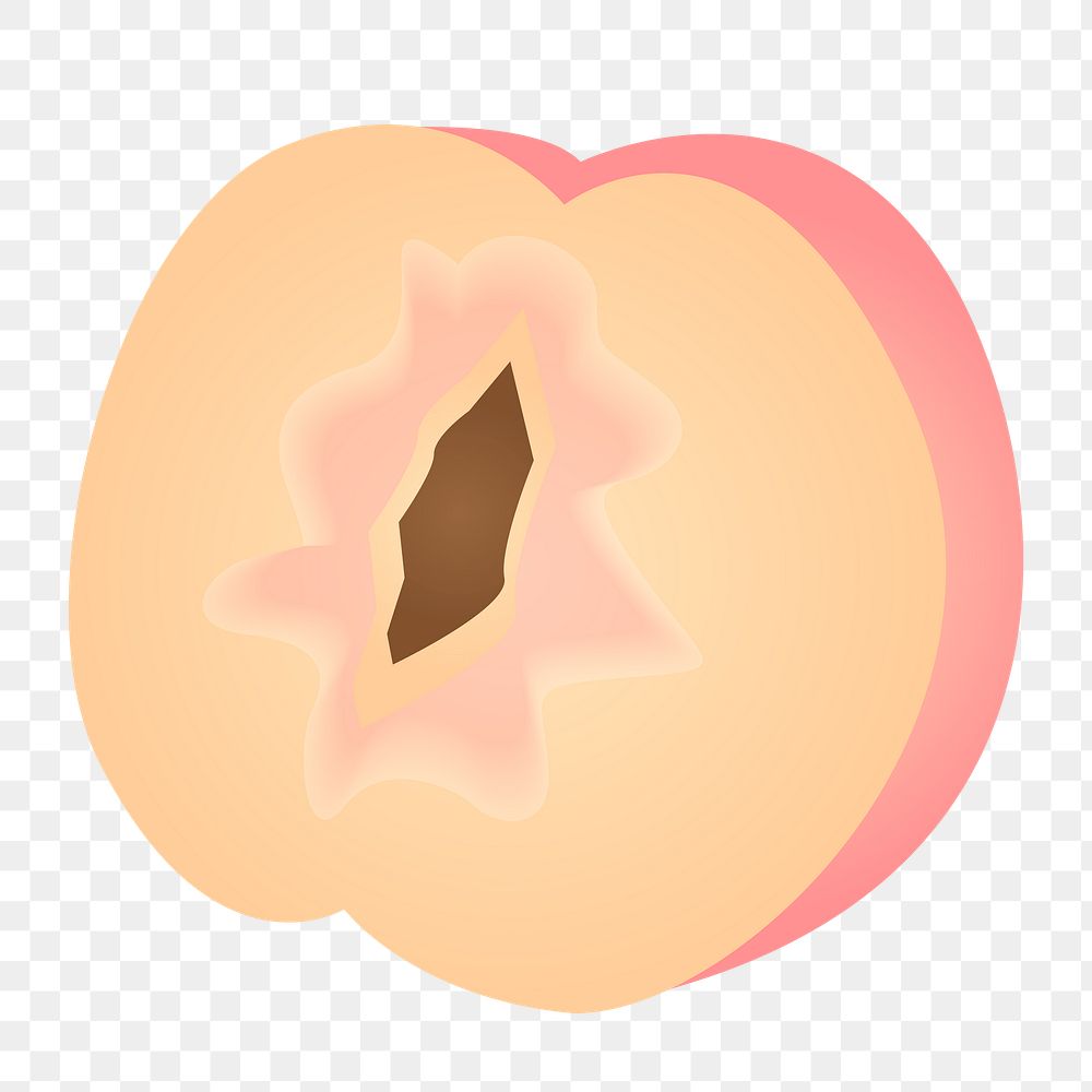 Peach png sticker, fruit illustration on transparent background. Free public domain CC0 image.