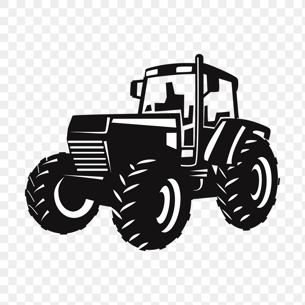 Tractor silhouette png sticker, vehicle illustration on transparent background. Free public domain CC0 image.