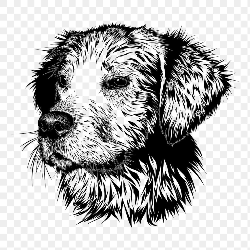 Golden Retriever png sticker, dog hand drawn illustration, transparent background. Free public domain CC0 image.