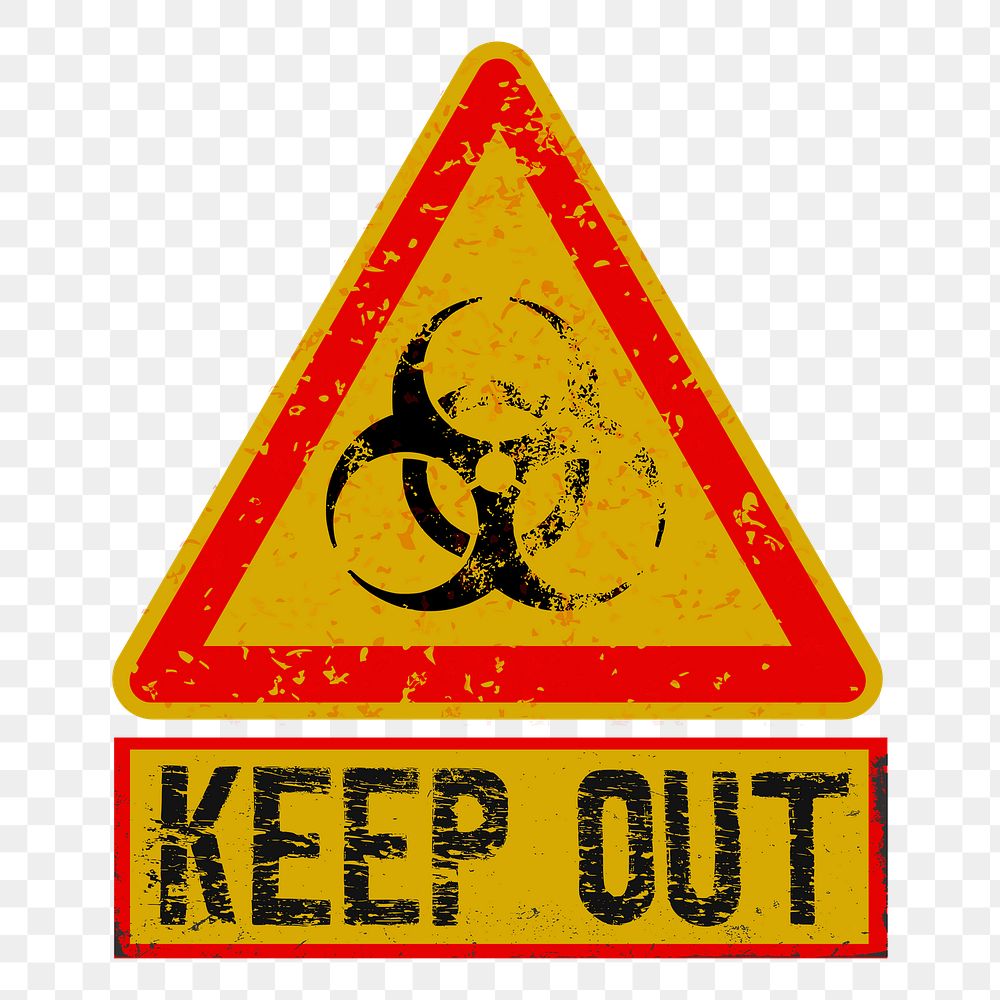 Keep out sign png sticker illustration, transparent background. Free public domain CC0 image.